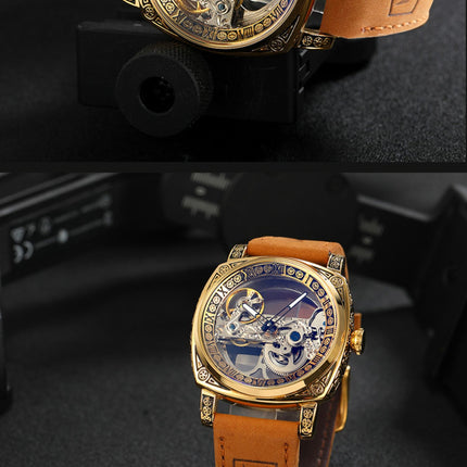 Automatic Mechanical Watch Vintage Cowhide Belt