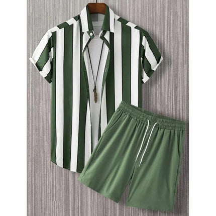 Popular Short Sleeve Hipster Beach Style Hawaii Suit