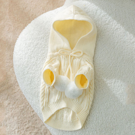 Cat Fur Ball Sweater Two Feet Warm Hooded Dogs Teddy Pet Clothes