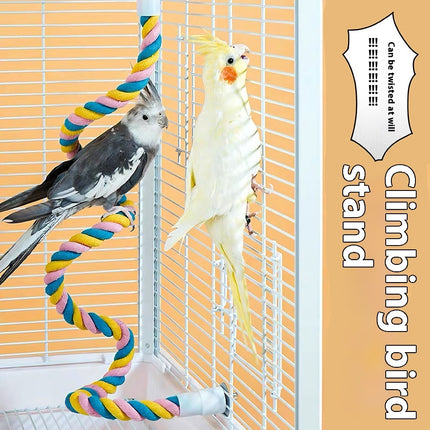 Climbing Cotton String Nibbling Relieving Stuffy Toy Bird