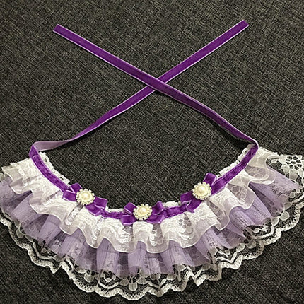 Cat Dog Pet Jewelry Necklace Bow Tie Lace Saliva Towel