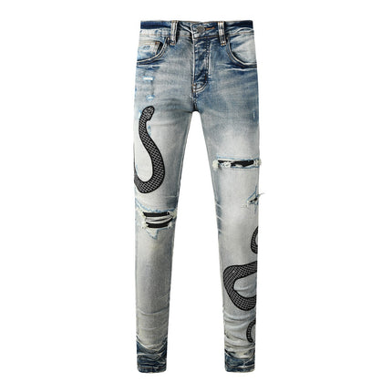 Street Fashion Wash Distressed Skinny Jeans