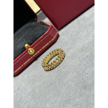 V Gold Bullet Ring Carved Craft Rose Gold Plated No Fading Fashion Ring