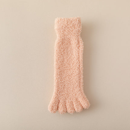Women's Fleece-lined Thickened Home Sleeping Floor Toe Socks