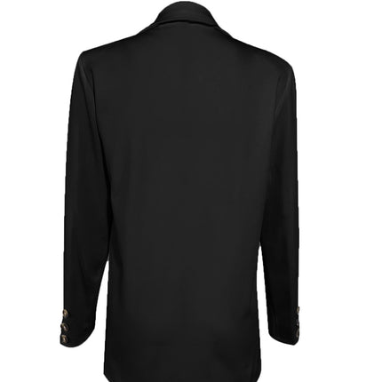 Ladies' Solid Color Open Placket Shoulder Elegant Commuting Suit Jacket