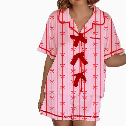 Heart Printing Short-sleeved Shorts Casual Suit Women's Homewear