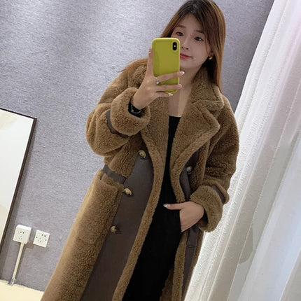 Double Breasted Lamb Fur Coat