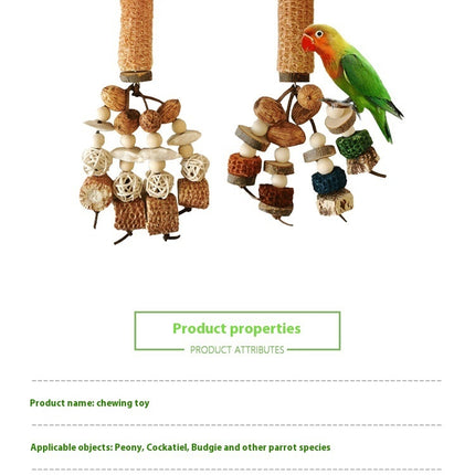 Peony Parrot Bite Cuttlebone Carambola Corncob Vine Bal String Toy Combination