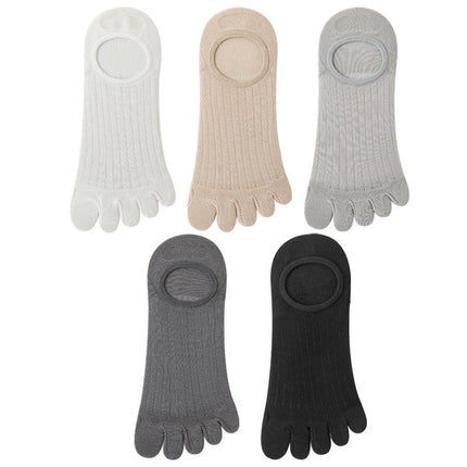 Five-finger Men's Summer Cotton Boneless Antibacterial Invisible Socks
