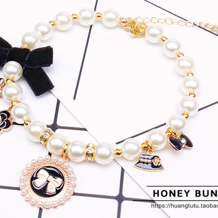 Pet Accessories Dog Chain Teddy Lace Bow Cat Bell