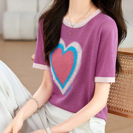Fashion Love T-shirt Under Shirt Lightweight Breathable Short Top
