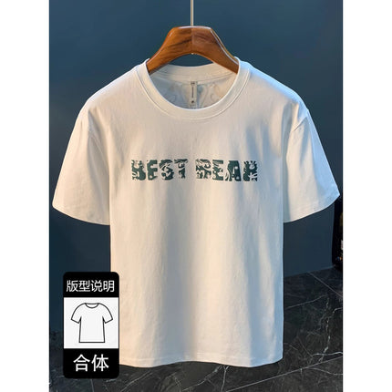 High Street Heavy Short Sleeve Letter T-shirt Men