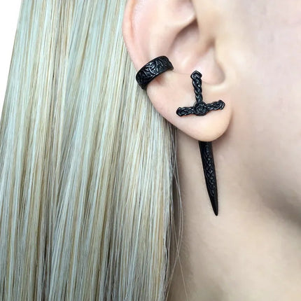 Women's Gothic Retro Sword Stud Earrings