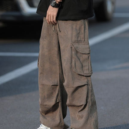 Camouflage Workwear Pants Men's Wide Leg