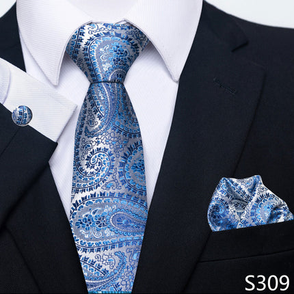 Men's Creative All-match Business Formal Wear Tie Scarf Cuff Buckle Set