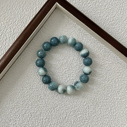 Bracelet Women's Trendy Natural White Turquoise Blue Beaded