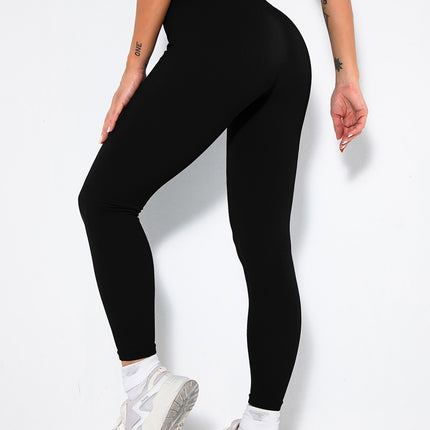 Butt Lifting Yoga Leggings Workout High Waist Tummy Control Ruched Booty Pants, Ribbed Seamless Leggings For Women High Waist Workout Gym Athletic Yoga Pants