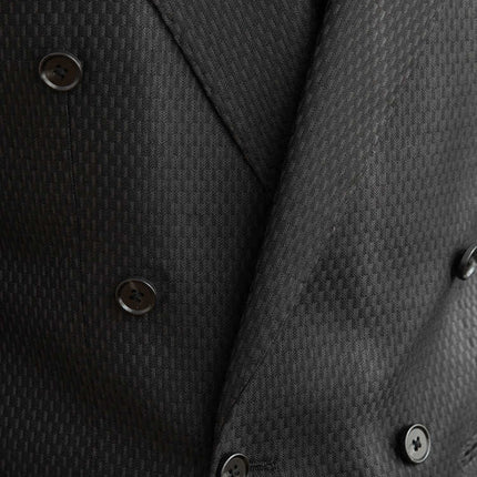 Texture Black Plaid Suit Commute Leisure