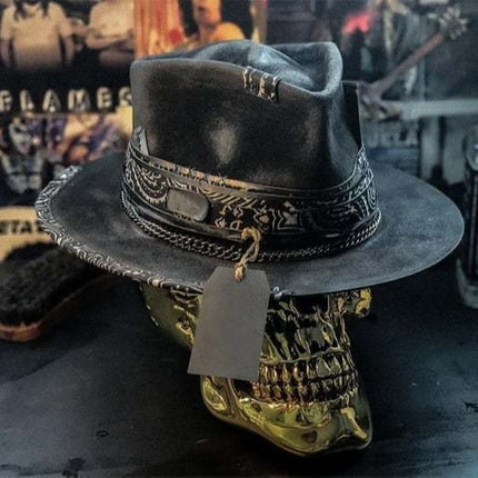 Halloween New Handmade Skull Hat Felt Denim Hat