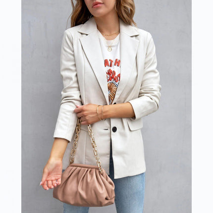 Casual Fashion Three-color Leather Coat