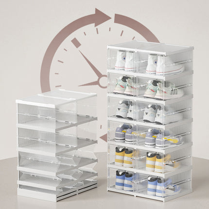 Installation-free Folding Shoes Plastic Dustproof And Transparent Storage Box