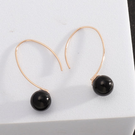 Decoration Design Development Copper Ear Hook Personality Simple Natural Stone Inlaid All-match Earrings