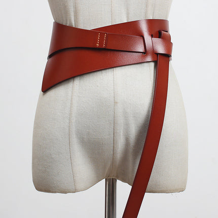 Women's Fashion Leather Decoration Wide Belt