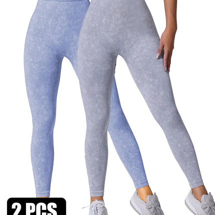 2PACK Sand-washed Seamless Yoga Pants