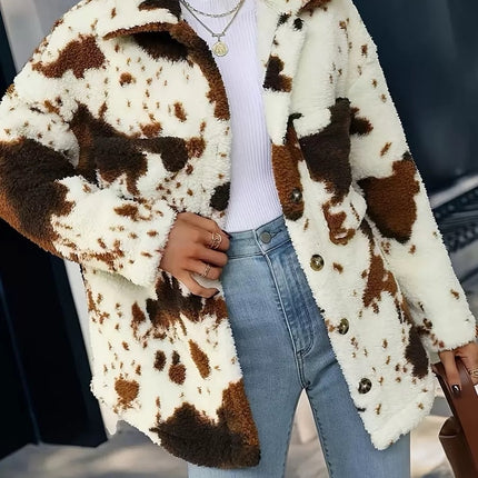 Leisure Button Double-sided Plush Jacket For Women