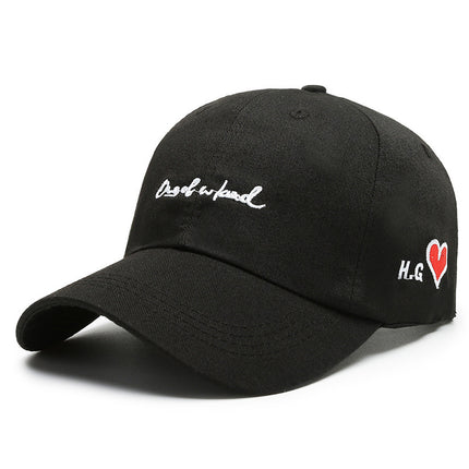 Heart Embroidered Polyester Cotton Baseball Hat