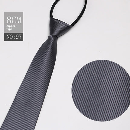 Black Men's Tie Striped Blue Business Tie Lazy Zip Tie In Stock Wholesale Pull Peels