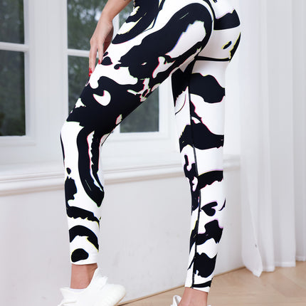 Popular Yoga Pants Women's Gradient Contrast Printing Seamless High Waist