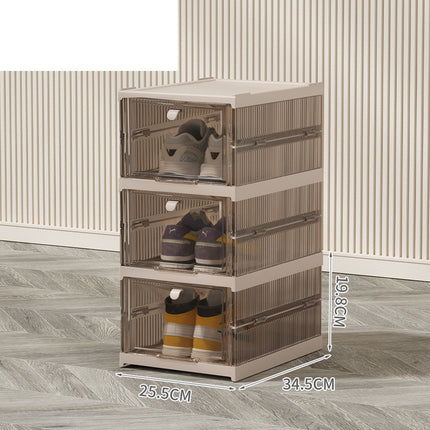 Installation-free Folding Shoes Plastic Dustproof And Transparent Storage Box