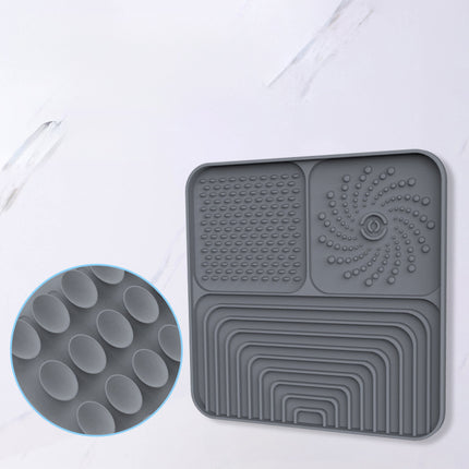 Slow Food Mat For Dogs And Cats, Anti-choking Pad With Suction Cup, Square, Silicone, For Licking