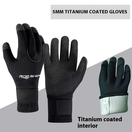 35MM Diving Mittens Wear-resistant Kevlar Titanium Coating Cold-proof Warm Non-slip Water Puncture-proof