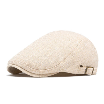Breathable Cotton And Linen Beret Men's Retro Peaked Cap