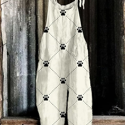 Fashion Animal Retro Printed Women's Jumpsuit