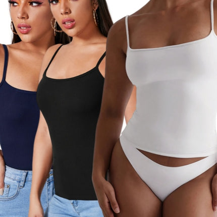 3PCS Solid Color Halter Top For Women