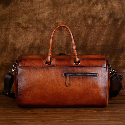 Top Layer Leather Bag Handmade Retro Large Capacity