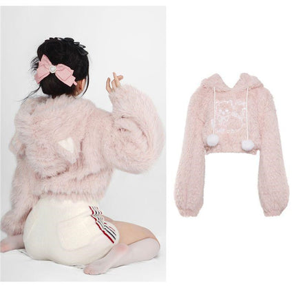 Women's Fashion Cat Short Fur Ball Sweater