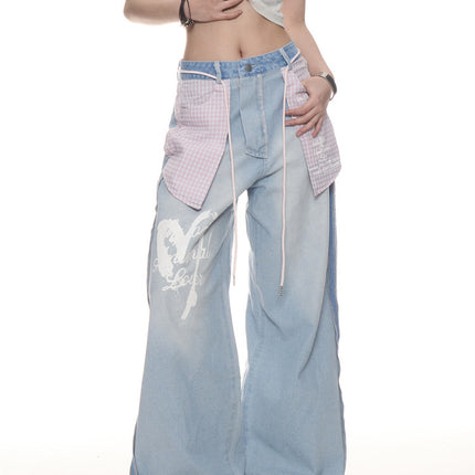 American Retro Washed Worn Jeans Women