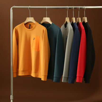Outdoor Men's Air Cotton Warm And Comfortable Sports Casual Round Neck Pullover Sweater