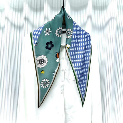 Diamond Neckerchief Crepe De Chine Scarf