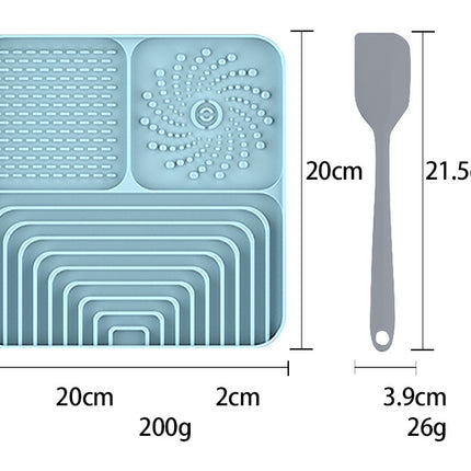 Slow Food Mat For Dogs And Cats, Anti-choking Pad With Suction Cup, Square, Silicone, For Licking