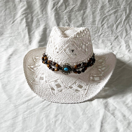 Gem The Magic Aster Straw Hat Handmade Hollow Sun Shade
