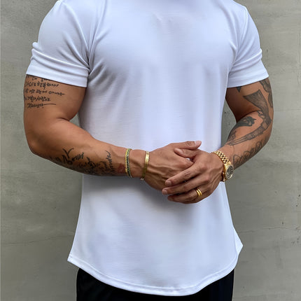 Men's Simple All-match Pure Cotton Solid Color Short Sleeve