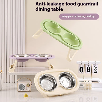 Foldable Plastic Stainless Steel Bowl For Pet Food Basin