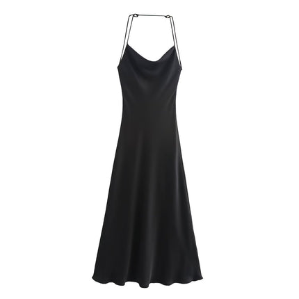 Women's European And American Style High Waist Backless Mid-length