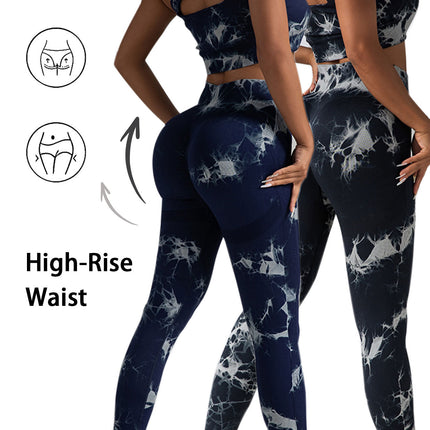 2pack Tie-dye Yoga Pants Seamless Yoga Pants