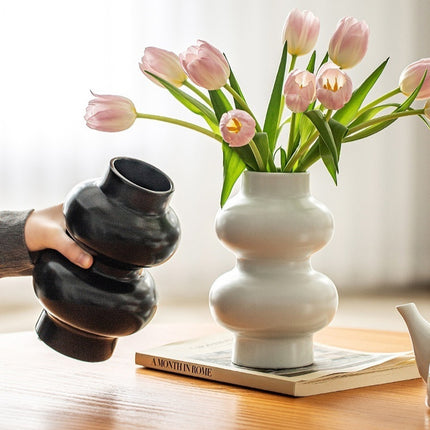 Nordic White Cream Style Ceramic Vase Decoration
